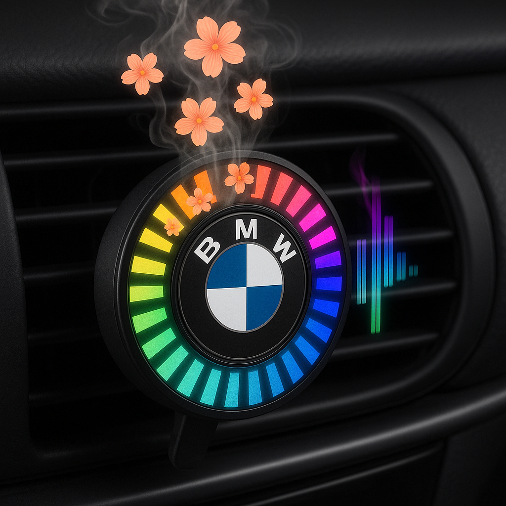 Ritmo musical Luz LED para coche con logotipo (con difusor de aroma)
